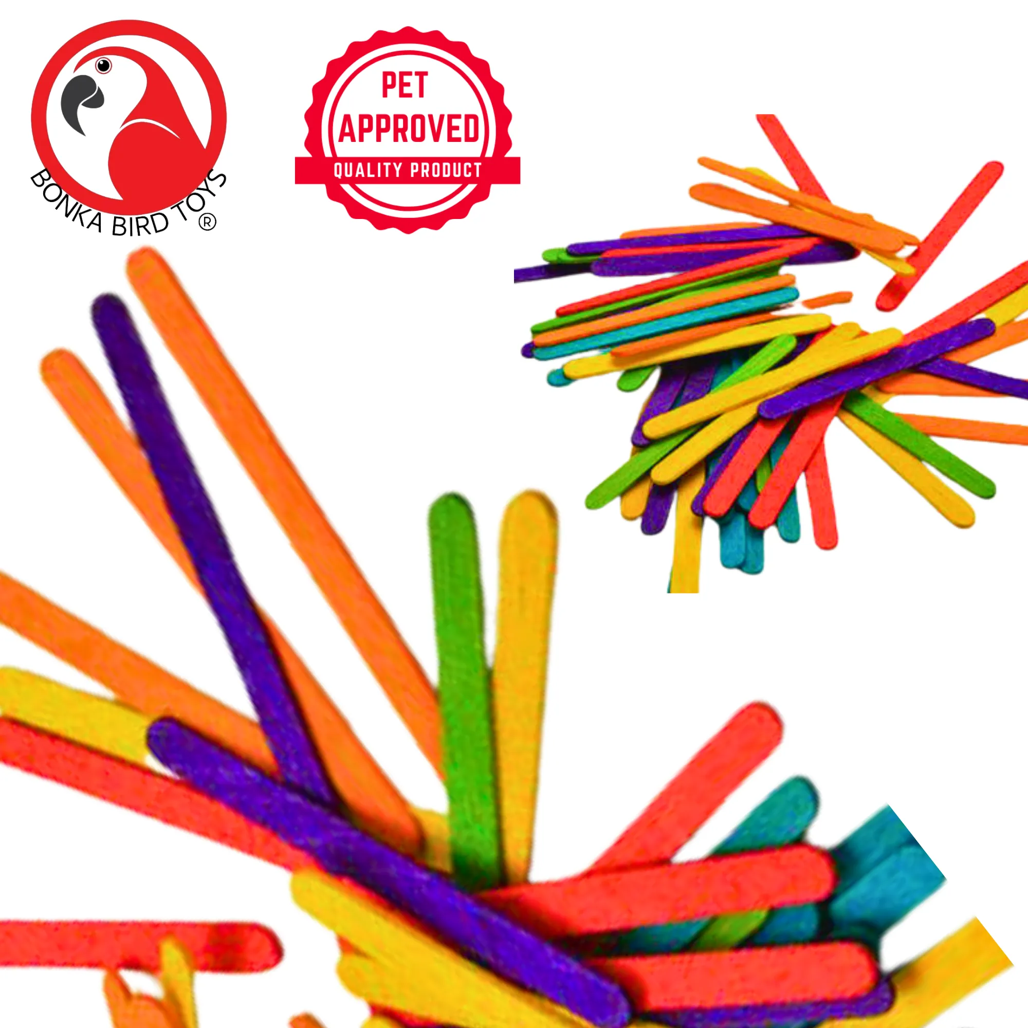 1227 Pk50 Colored Wooden Chewy Sticks