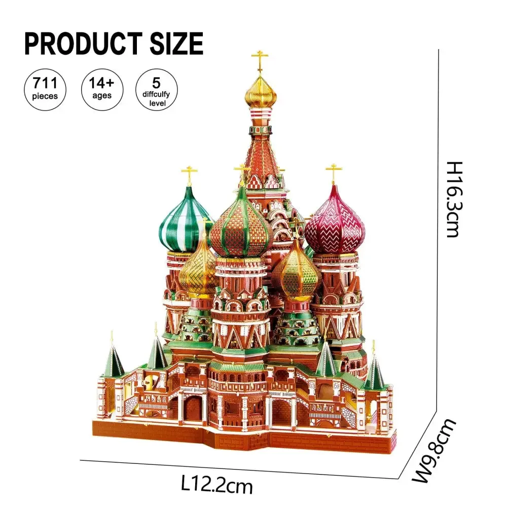 3d Metal Puzzle Model Building Kits-saint Basils Cathedral Jigsaw Toy Christmas Birthday Gifts for Adults Kids