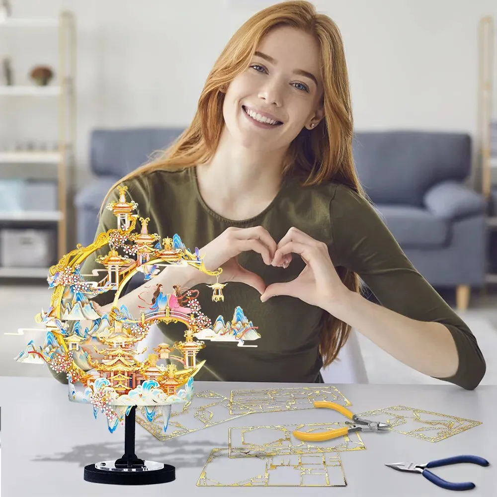 3d Metal Puzzle the Moon Rose Assembly Model Kits Diy Set Jigsaw Toy