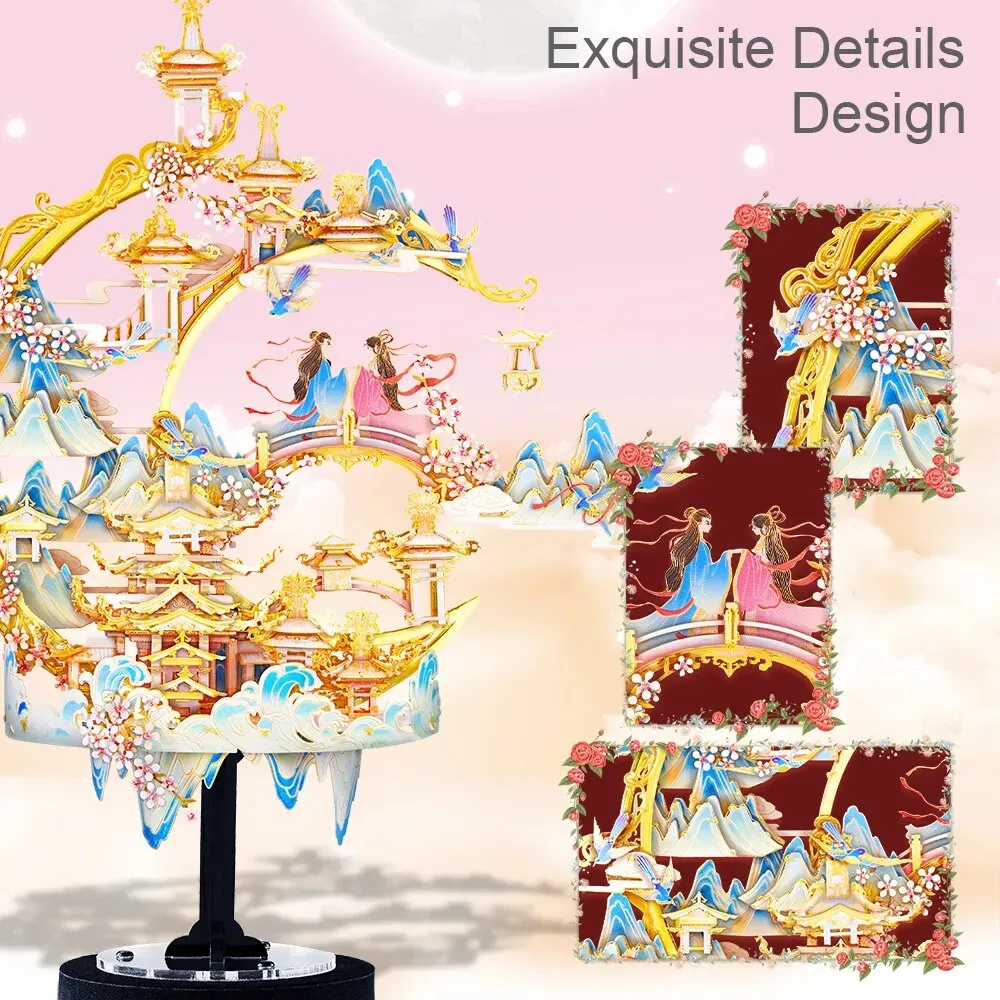 3d Metal Puzzle the Moon Rose Assembly Model Kits Diy Set Jigsaw Toy