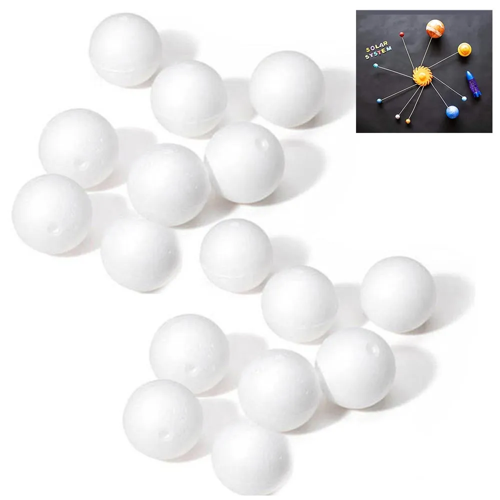 60 Foam 1" Round Foam Polystyrene White Balls School Craft Arts Decorations