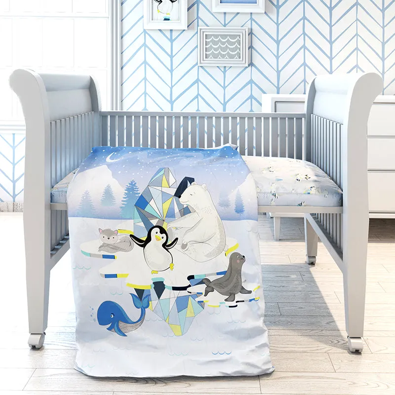 7 Piece Organic Baby Cot Bedding Set - Arctic