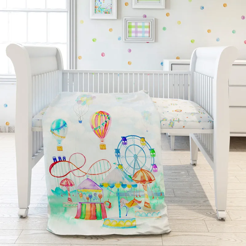 7 Piece Organic Baby Cot Bedding Set - Carnival