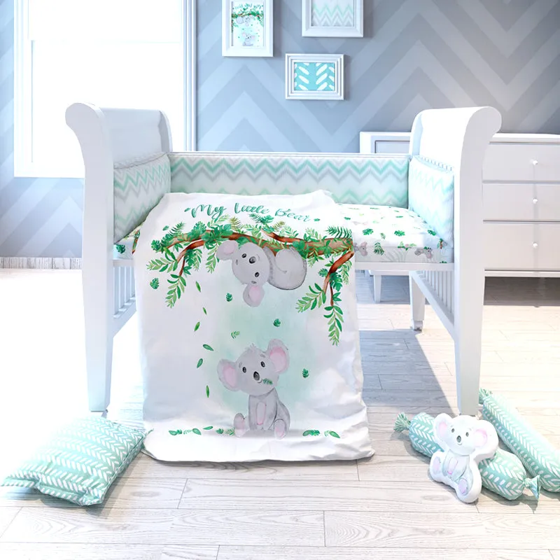 7 Piece Organic Baby Cot Bedding Set - Koala