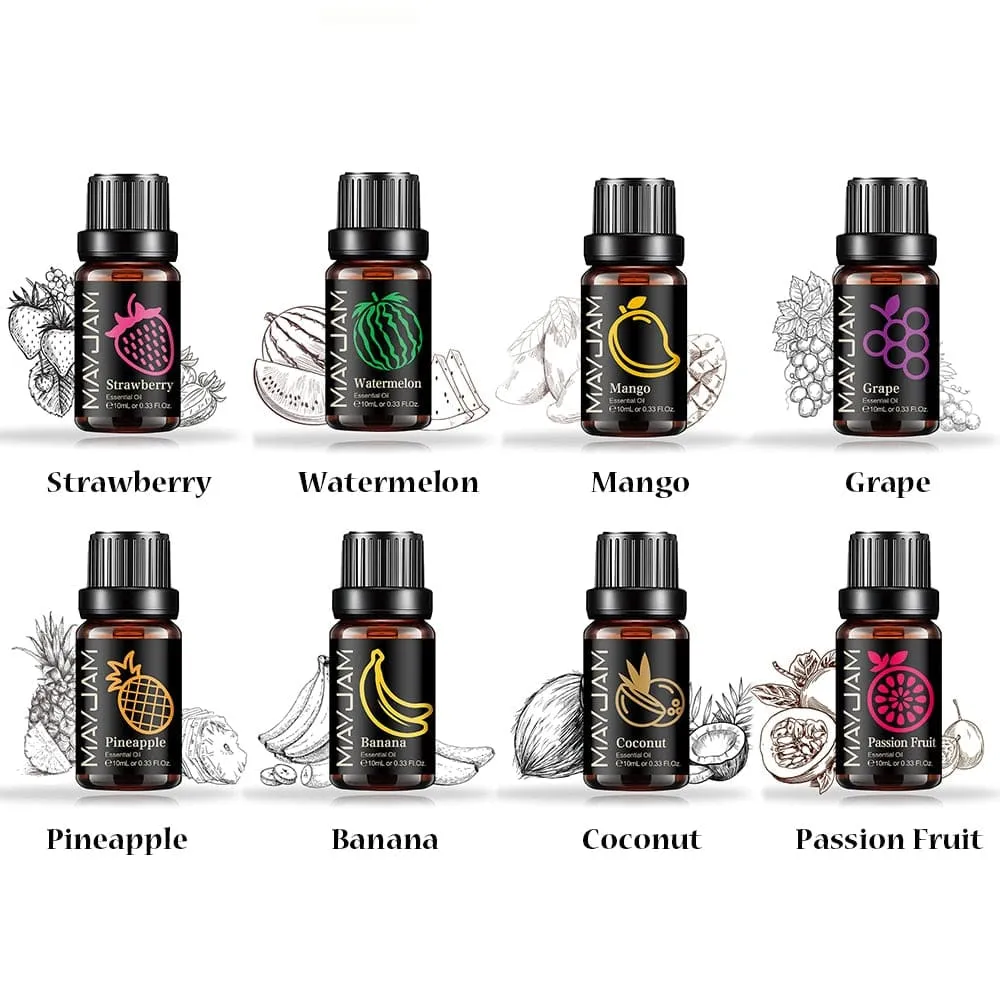 8pcs Fruit Essential Oils Set for Candle Soap Making Mango Coconut Skin