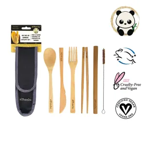 AllBambu On the Go Eco Bamboo Cutlery Set