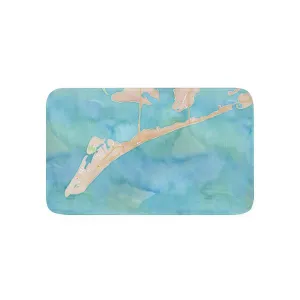 Anna Maria Island Watercolor Map Memory Foam Bath Mat