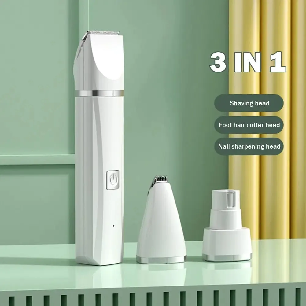 AnniePaw 4 in 1 Rechargeable Electric Pet Hair Trimmer  Dog Cat Grooming Nail Grinder Cordless Professional Tools