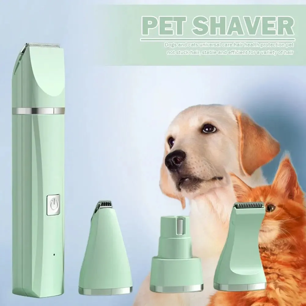 AnniePaw 4 in 1 Rechargeable Electric Pet Hair Trimmer  Dog Cat Grooming Nail Grinder Cordless Professional Tools
