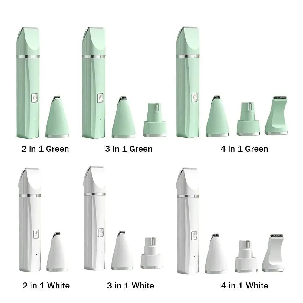 AnniePaw 4 in 1 Rechargeable Electric Pet Hair Trimmer  Dog Cat Grooming Nail Grinder Cordless Professional Tools