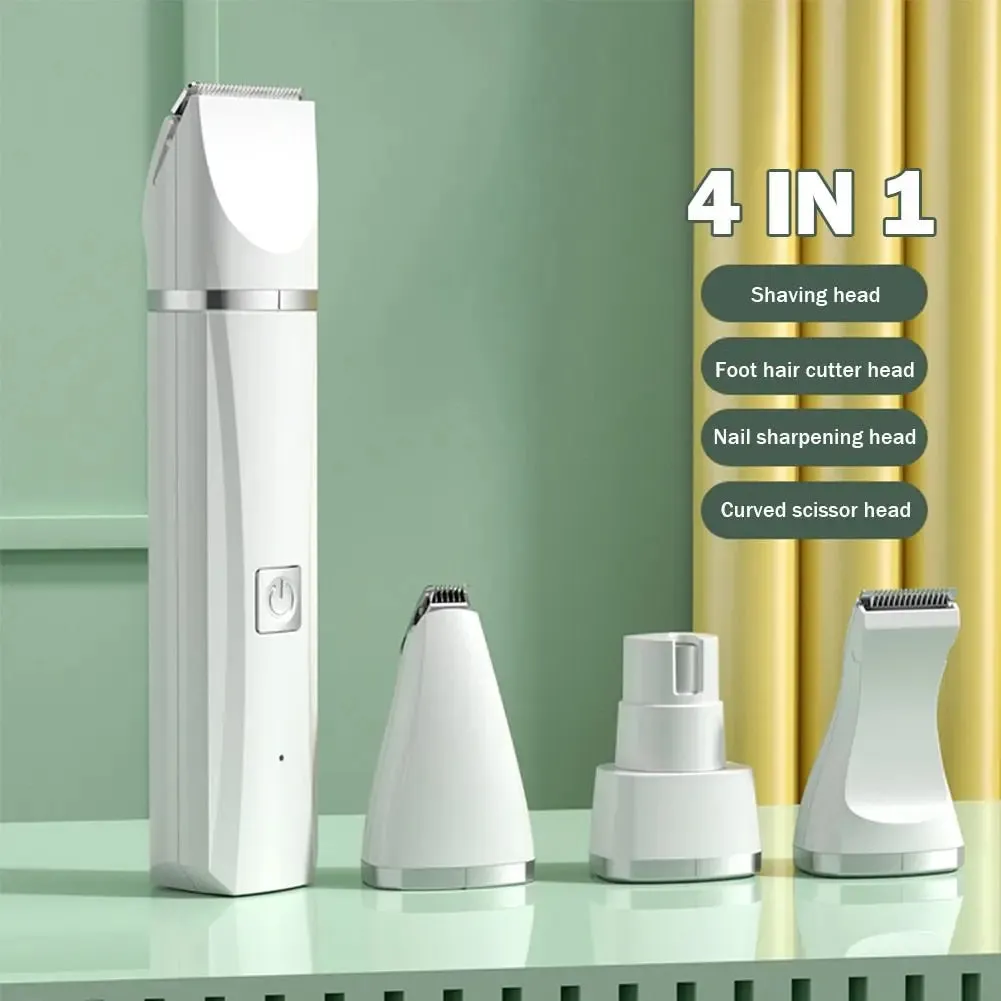 AnniePaw 4 in 1 Rechargeable Electric Pet Hair Trimmer  Dog Cat Grooming Nail Grinder Cordless Professional Tools