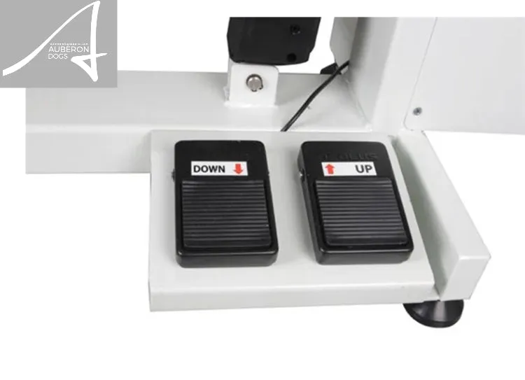 Auberon Round Height adjustable handsfree dog grooming table with foot pedal control & adjustable grooming arm   loop