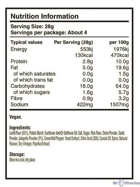 [Bundle Of 5] Simply 7 Lentil Chips - Jalapeno (113g x5) Exp: - 04/24