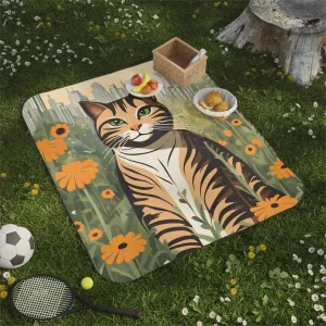 City Tabby Cozy Outdoor Picnic Blanket - Water-Resistant, 51x61 Inches