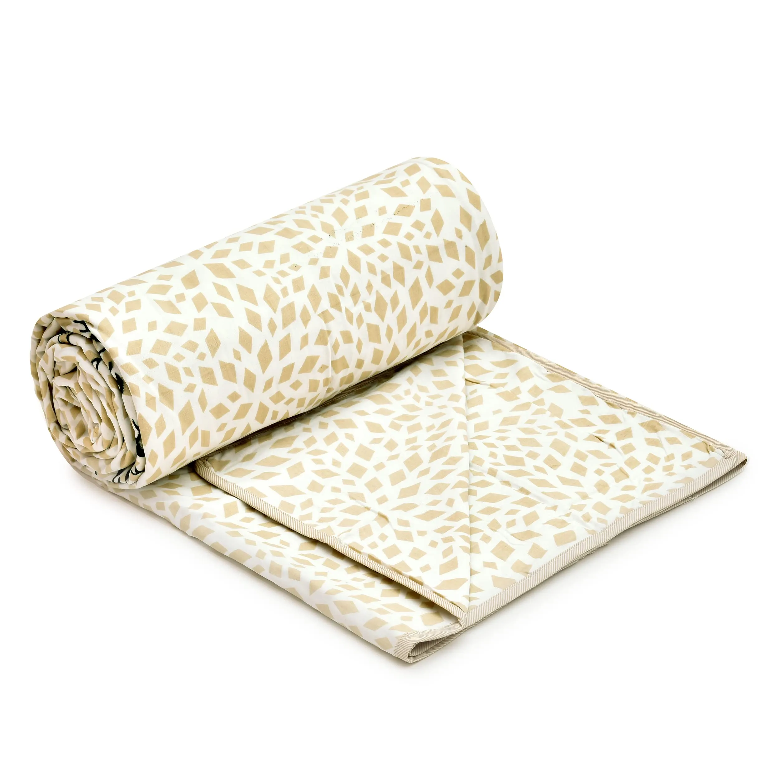 COZY FURNISH Cotton Panel Print Dohar Single Bed Dohar 56"X 87" - Reversible AC Blanket/Dohar for Single Bed (56" x 87" Inch) (Blue)