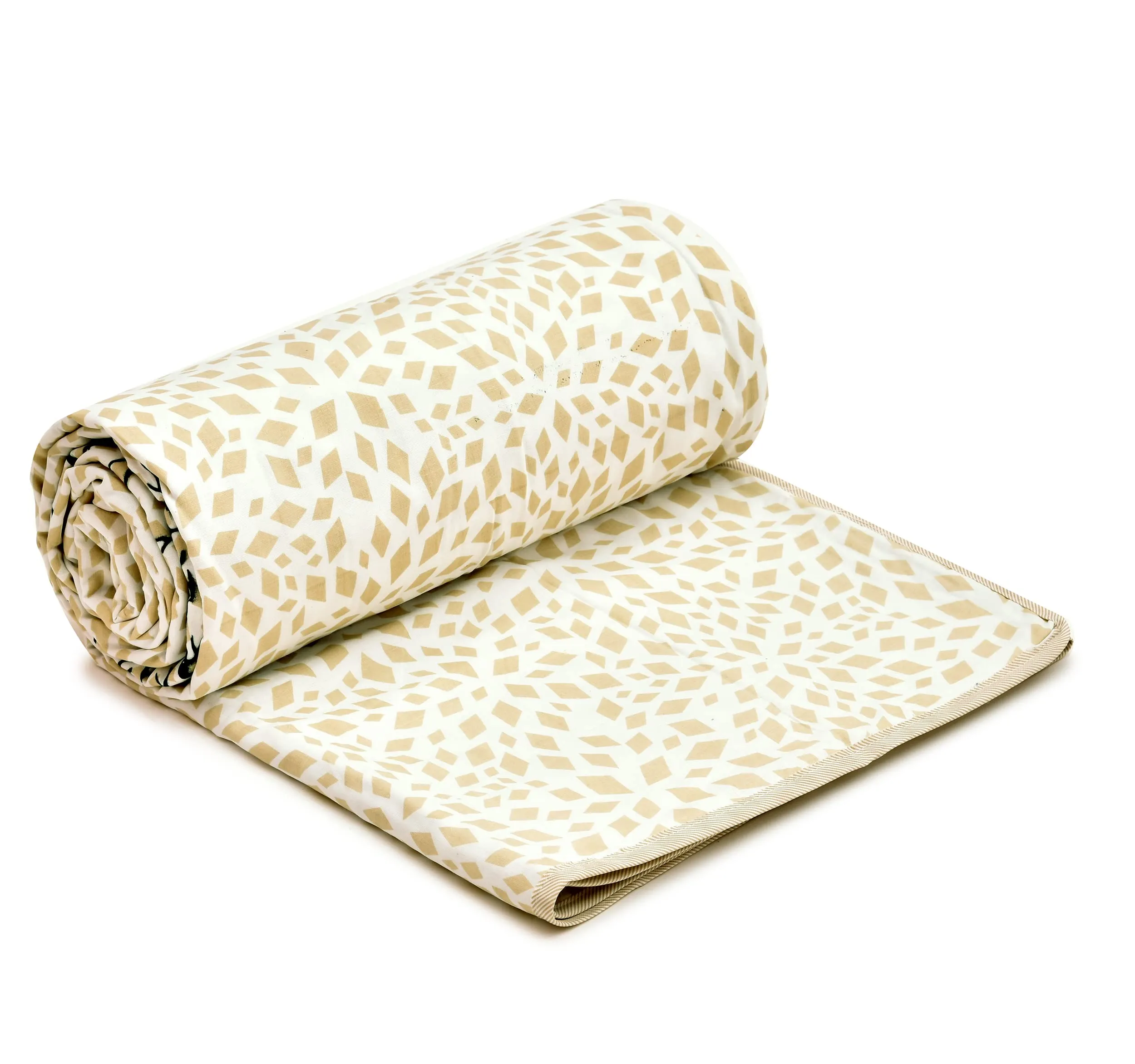 COZY FURNISH Cotton Panel Print Dohar Single Bed Dohar 56"X 87" - Reversible AC Blanket/Dohar for Single Bed (56" x 87" Inch) (Blue)