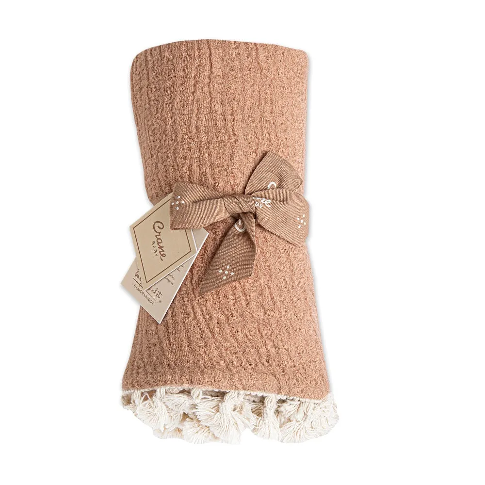 Crane Baby 6 Layer Muslin Blanket - Copper