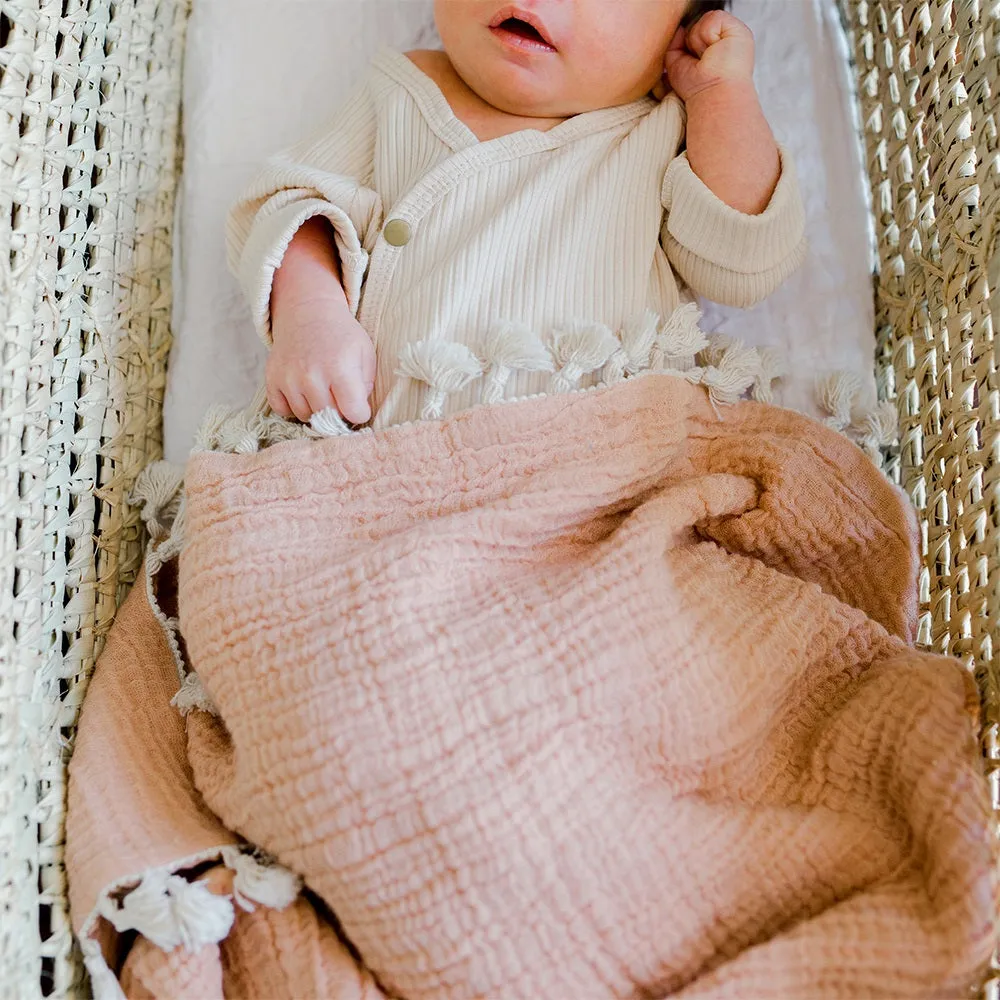 Crane Baby 6 Layer Muslin Blanket - Copper