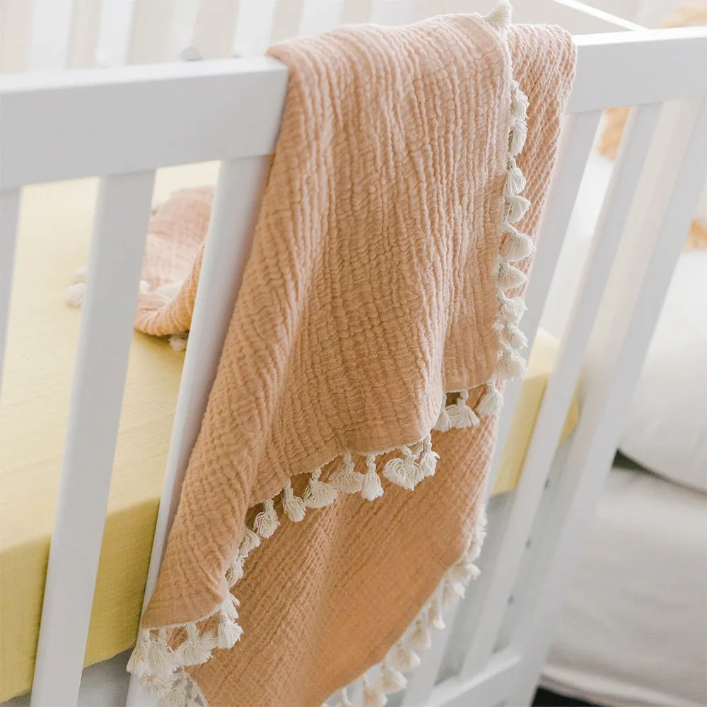 Crane Baby 6 Layer Muslin Blanket - Copper