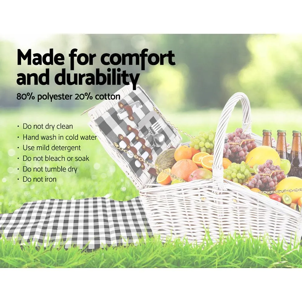 Deluxe 2 Person Outdoor Picnic Basket With Cheese Board