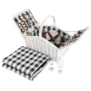 Deluxe 2 Person Outdoor Picnic Basket With Cheese Board