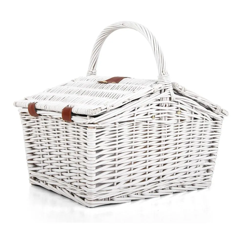 Deluxe 2 Person Outdoor Picnic Basket With Cheese Board