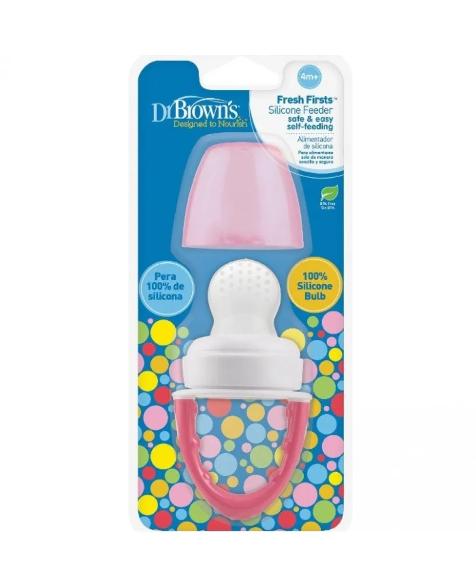 Dr.Brown's Fresh Firsts Silicone Feeder, 1-Pack - Pink