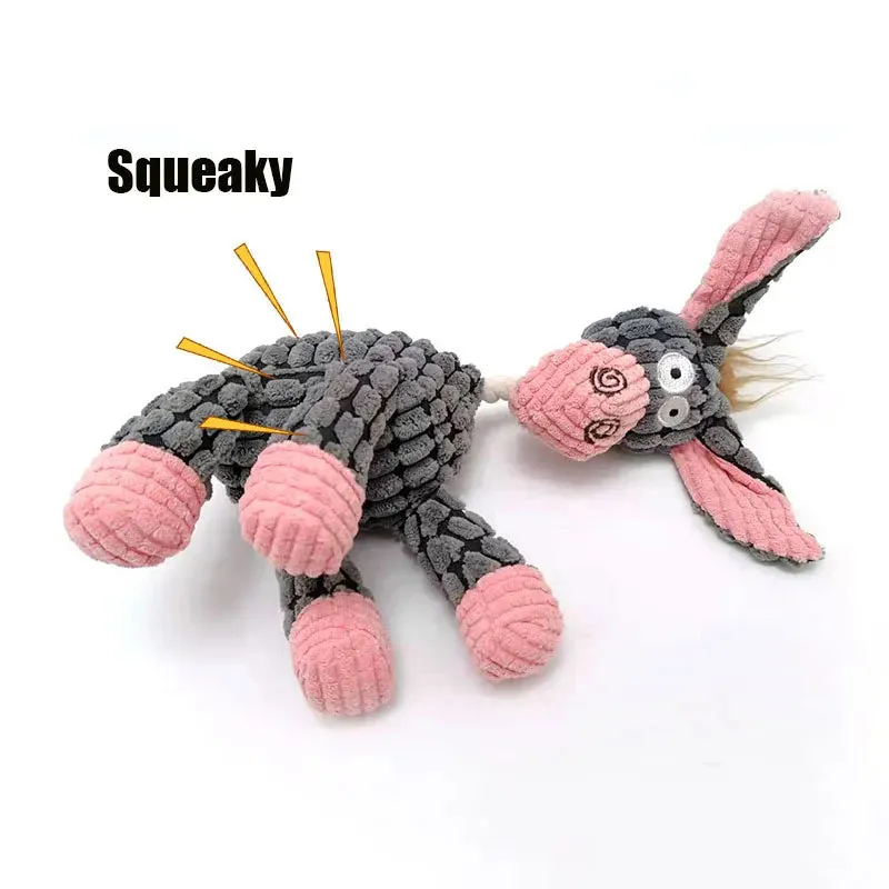 Easter Donkey Shape Squeaky Chew Toy for Dogs Corduroy Anniepaw