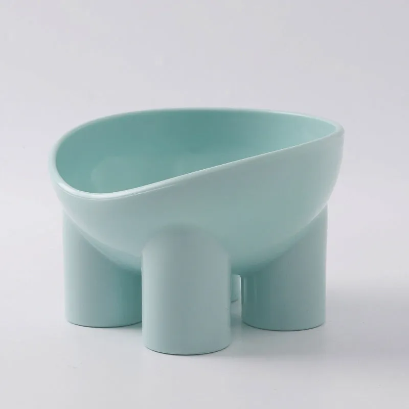 Elevated High Foot Pet Bowl with Neck Protector and Anti-Tip Design