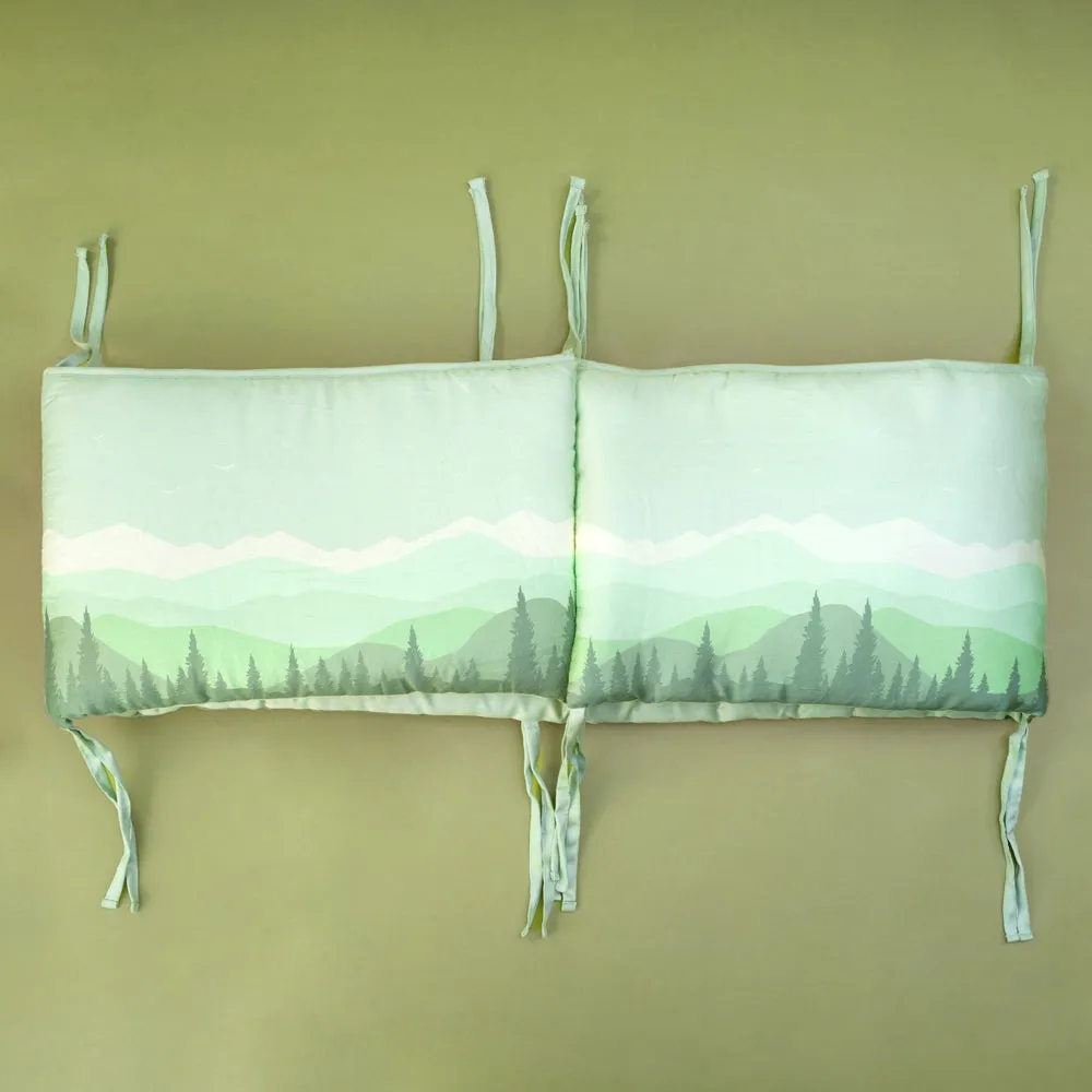 Fancy Fluff Organic Cot Half Bumper - Woodland