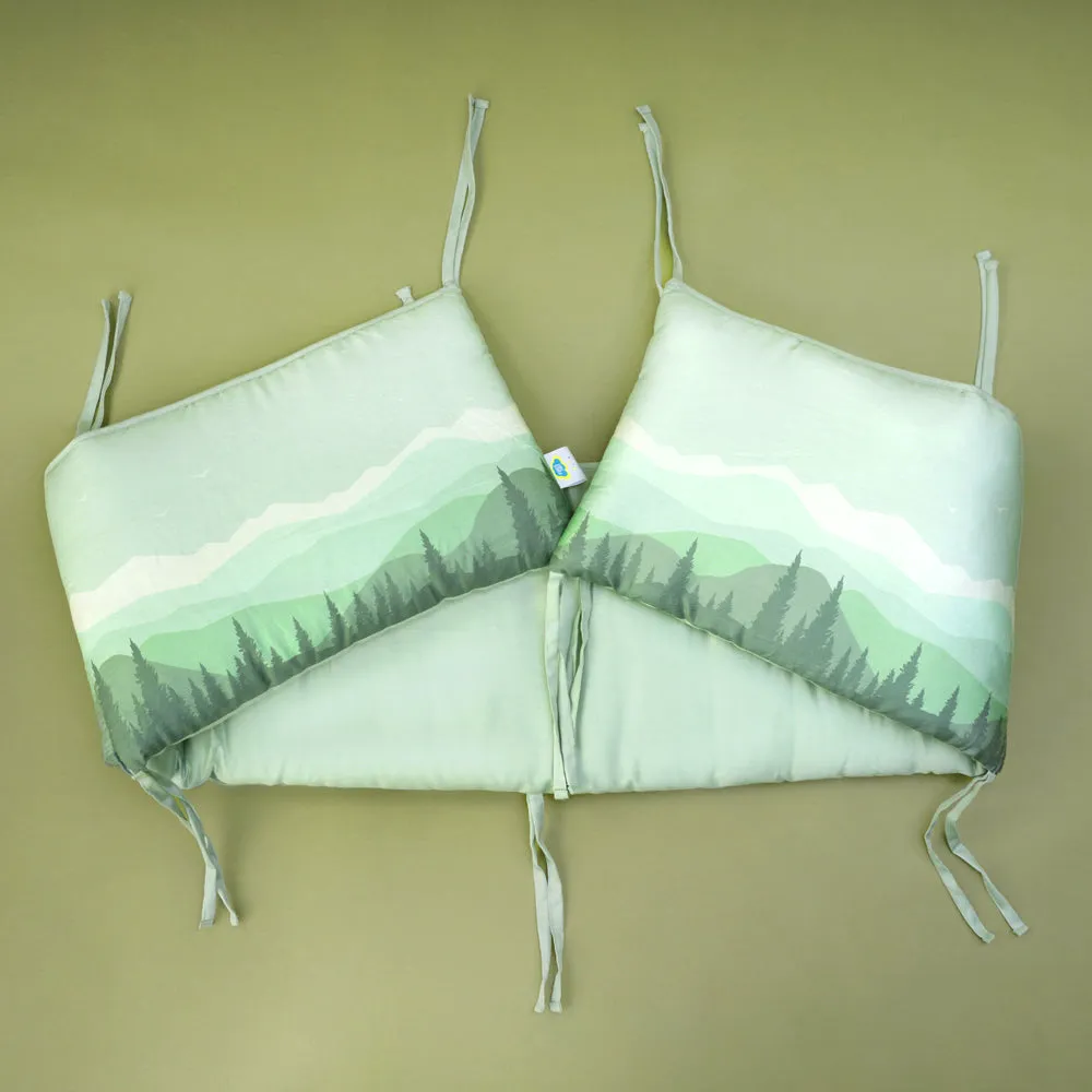 Fancy Fluff Organic Cot Half Bumper - Woodland