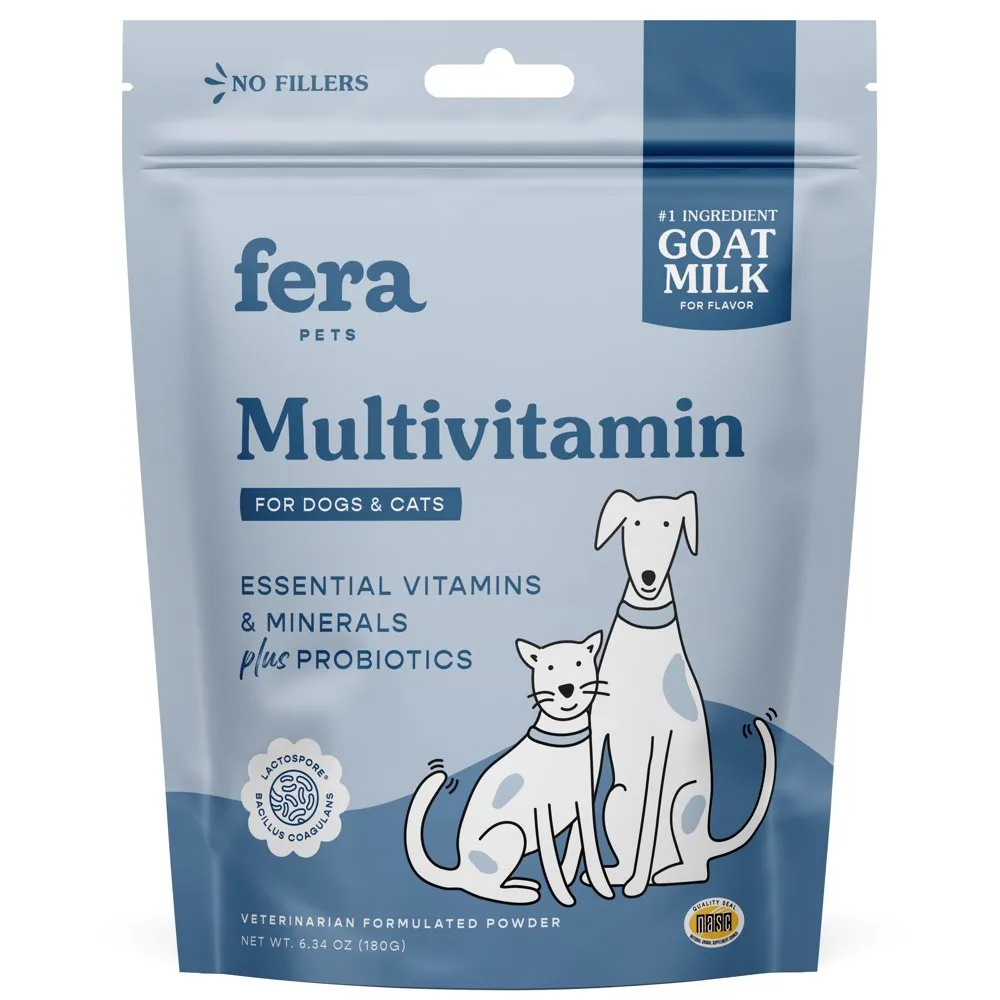 Fera Pets Multivitamin Goat Milk Supplement Powder For Cats & Dogs 6.34oz