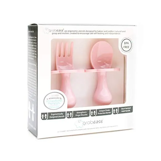 Grabease First Self Feeding Utensil Set - Blush