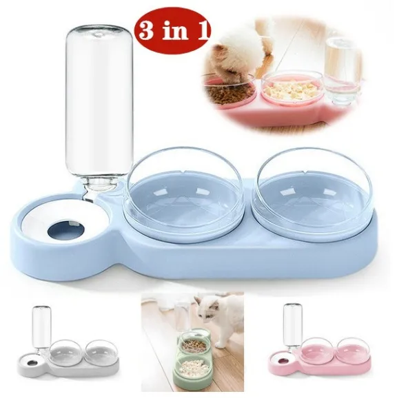 High Quality Pet Dogs Cats Double Bowls Food Water Feeder Container Dispenser for Dogs Cats Drinking Bowl