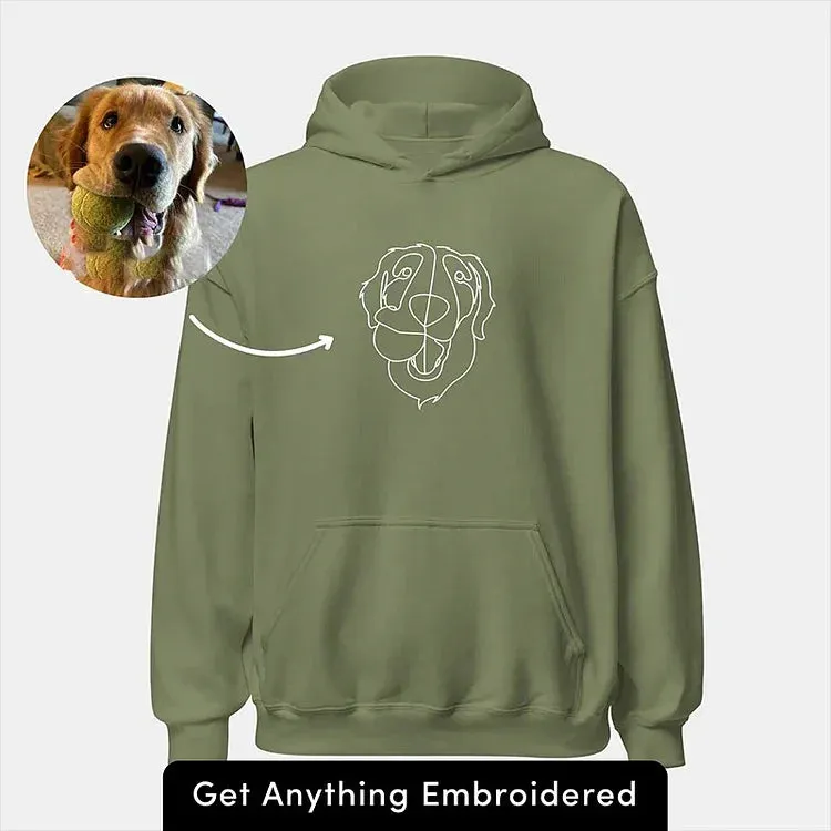 HOT SALE!! Personalized Embroidered Pet Outline Hoodie Gift Ideas For Pet Lovers