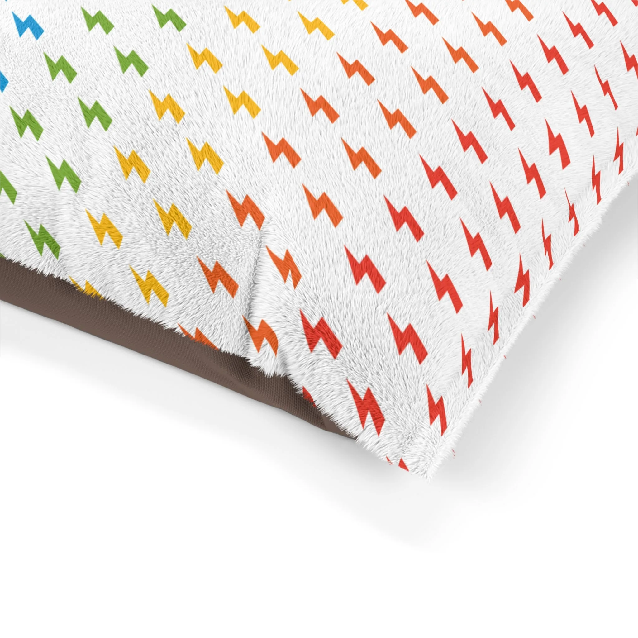Lightning Icon (White/Rainbow) Pet Bed