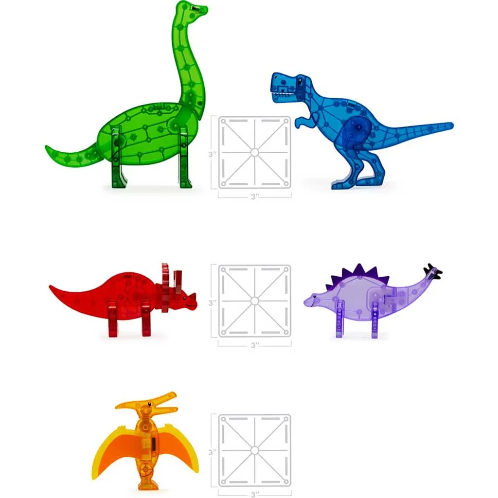 Magna Tiles Dinos 5 Piece Set - Magnetic Building Toys