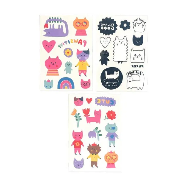 Mini Tattoo Palooza Temporary Tattoo - Pawsitive Cats