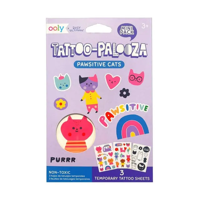 Mini Tattoo Palooza Temporary Tattoo - Pawsitive Cats