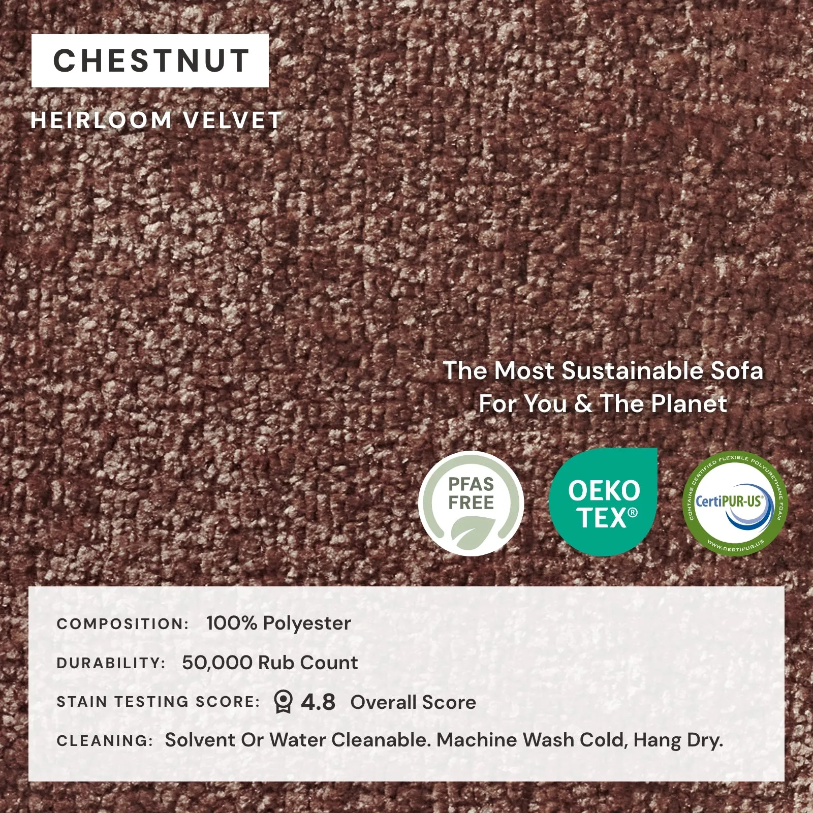Modular Washable 3-Seater U-Sectional in Chestnut | Deluxe  Seat | Cloud Pillow