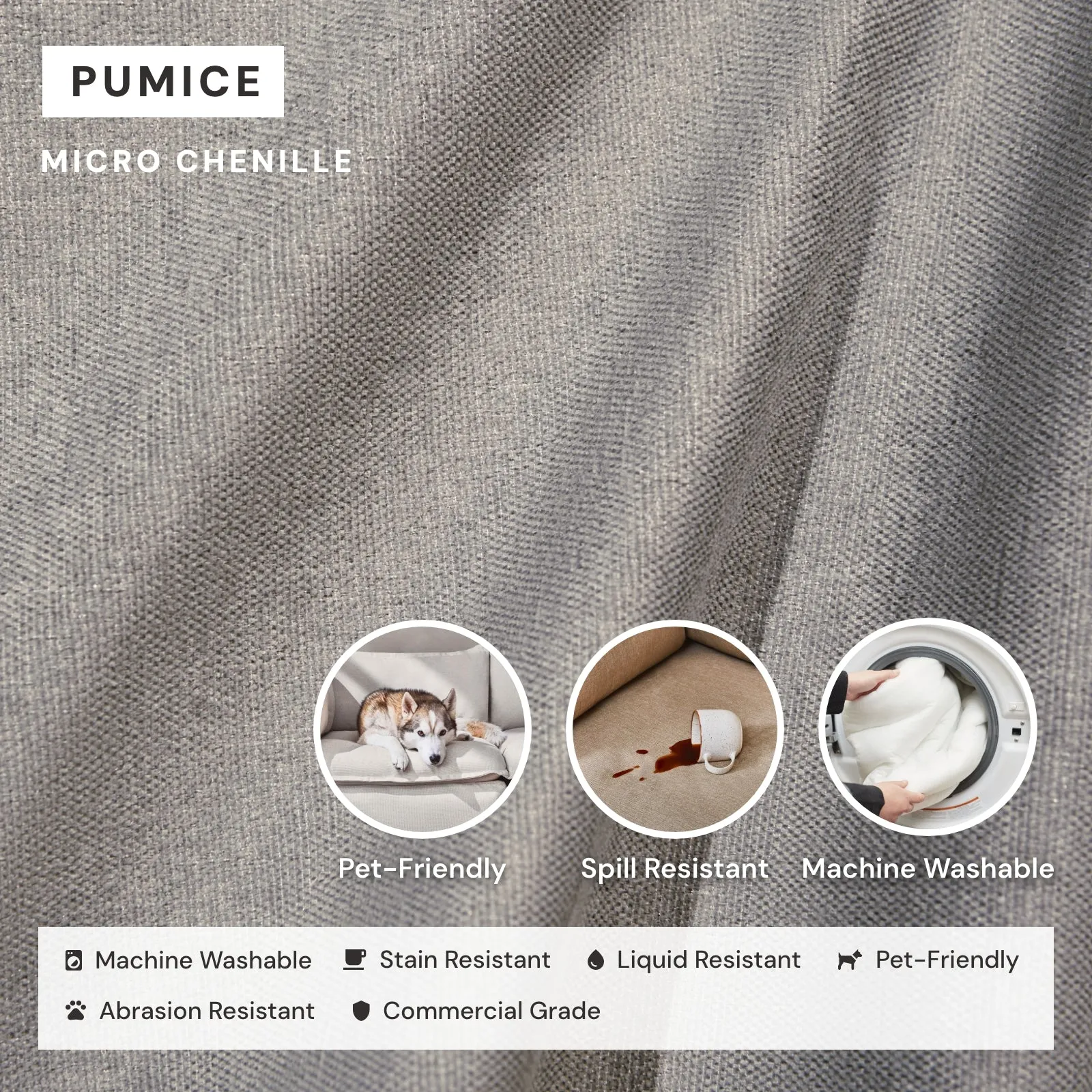 Modular Washable 8-Seater Open-Ends U-Sectional in Pumice | Deluxe  Seat | Cloud Pillow
