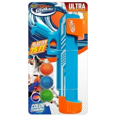 NERF 18" Blaster with 2.5" TPR Sonic Ball Dog Toy - 3pk