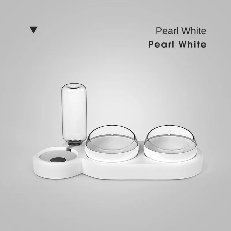 New Pet Food Utensils Cute Cat Dogd Feeding Hit Color Belt Drinking Bottle Three-in-one Bowl Feeding and Water Cat Bowl for Cat