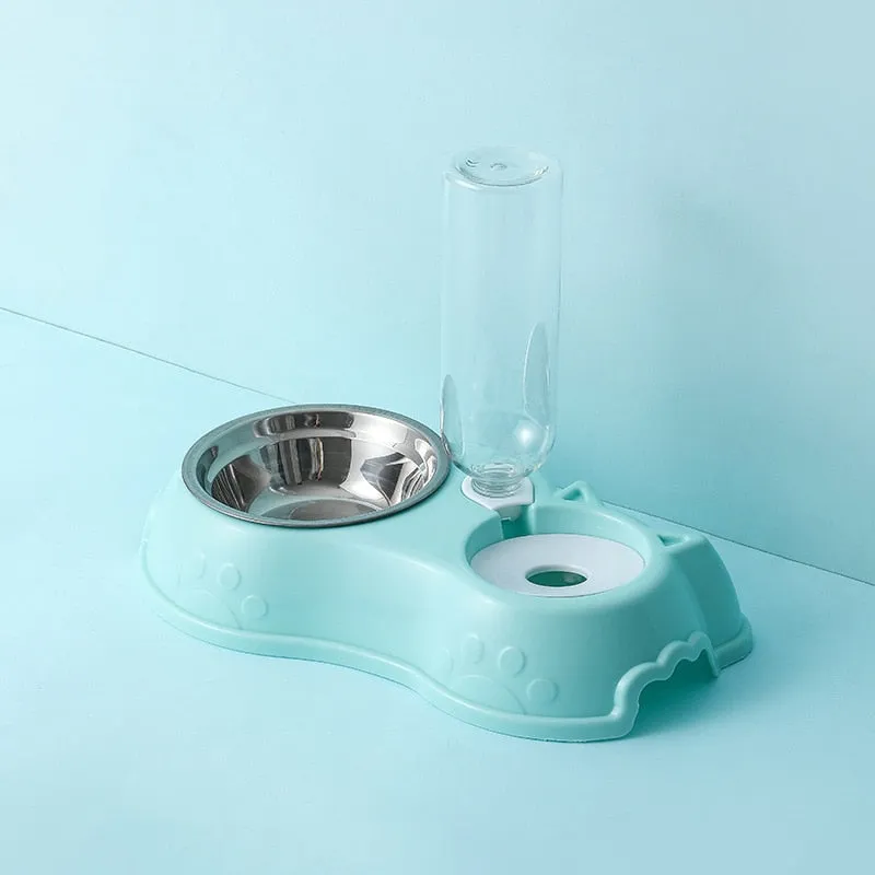 New Pet Food Utensils Cute Cat Dogd Feeding Hit Color Belt Drinking Bottle Three-in-one Bowl Feeding and Water Cat Bowl for Cat
