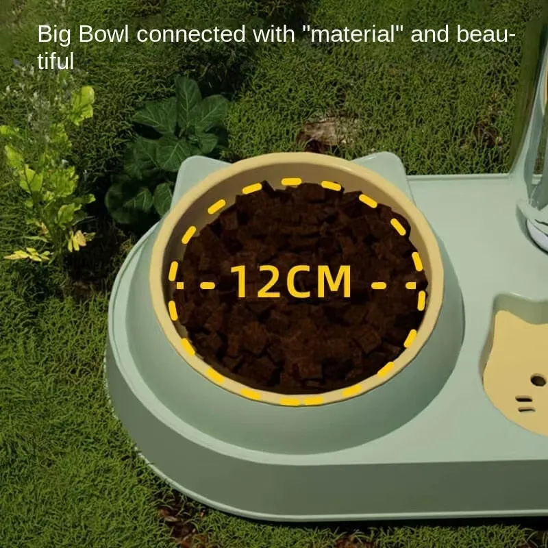 New Pet Food Utensils Cute Cat Dogd Feeding Hit Color Belt Drinking Bottle Three-in-one Bowl Feeding and Water Cat Bowl for Cat