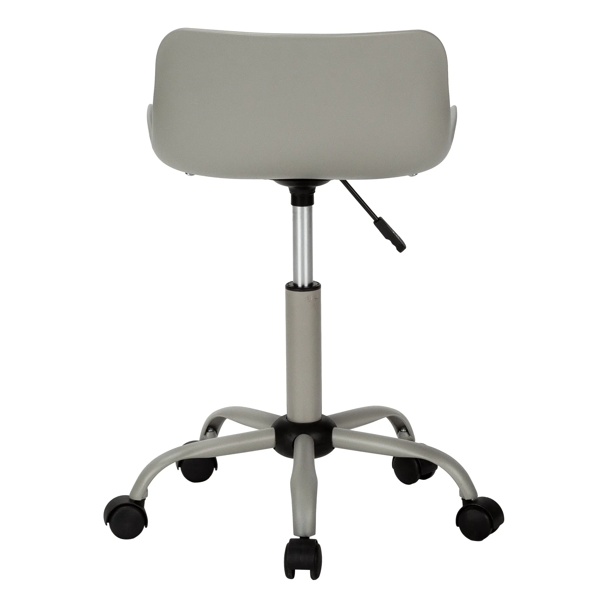 Office Chair, Adjustable Height, Swivel, Ergonomic, Computer Desk, Work, Juvenile, Grey Leather Look, Grey Metal, Contemporary, Modern