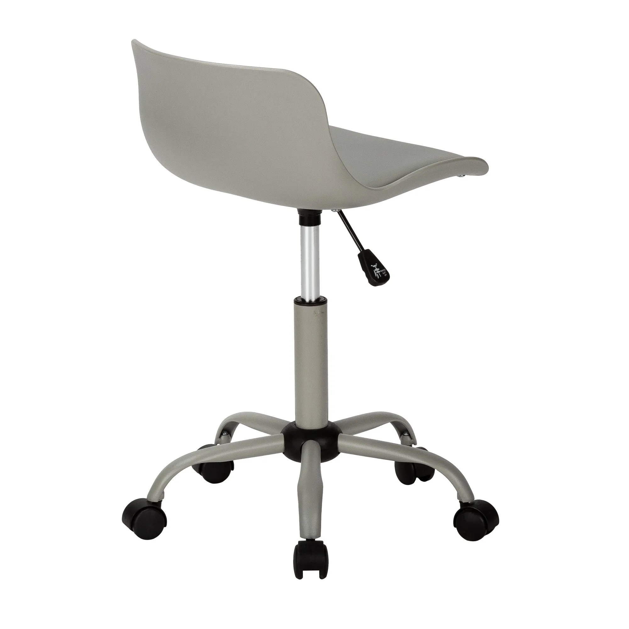 Office Chair, Adjustable Height, Swivel, Ergonomic, Computer Desk, Work, Juvenile, Grey Leather Look, Grey Metal, Contemporary, Modern