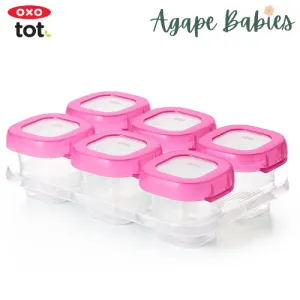 OXO TOT Baby Blocks Freezer Storage Containers Set 2oz/60ml - Pink