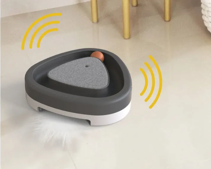 Pet Cat Self-hey Toy Smart Funny Cat Triangle Turntable Electric Toy Cat Scratcher  Juguete para gatos con forma de triángulo giratorio, juguete eléctrico inteligente y divertido para rascarse
