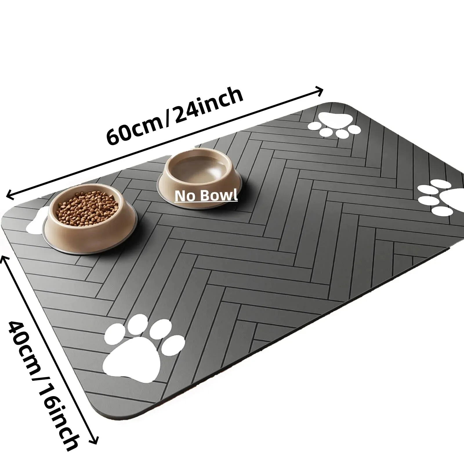 Pet Food Mat with Paw Print